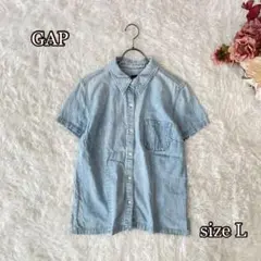 GAP デニムライク半袖シャツ（L）カジュアル　Y2k