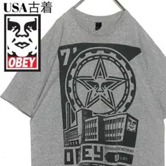 USA古着 OBAY オベイ ビックプリントtシャツ グレー XLオーバーサイズのサムネイル
