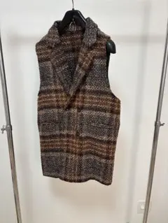 ブラウン チェック柄 ベスト