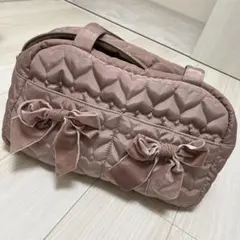 상태좋음 시마무라 ♡ 아오키 미사코 리본 핑크 퀼팅 보스턴 백