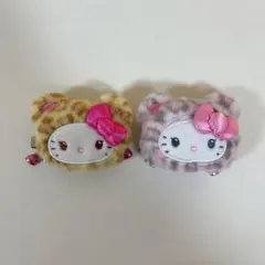 ハローキティ ギャルクマ 前髪クリップ ヘアクリップ ヒョウ柄 茶 ピンク