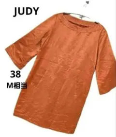 ㉑JUDY COLLECTION ジュディ七分袖ワンピース オレンジ 38