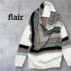 flair ランドワーズ ウール混 ニット セーターアイボリー アシンメトリー