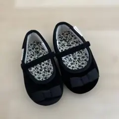 黒リボン　ベビー靴　バレエシューズ 13㎝