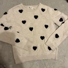 H&M ハートニット トップス 120 グレー キッズ