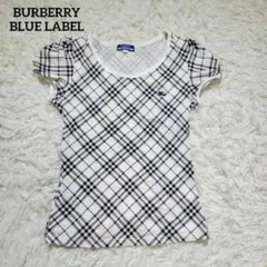 美品✨バーバリーブルーレーベル パフスリーブ カットソー ノバチェック 白黒 M