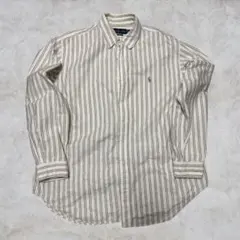 Ralph Lauren アイボリー ストライプ 長袖シャツ