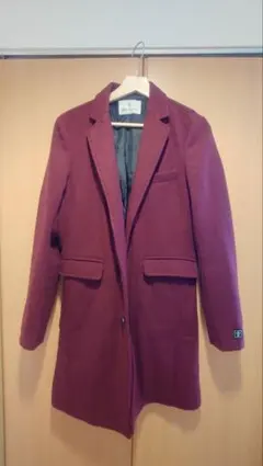 チェスターコート　AZ ワインレッド　ボルドー