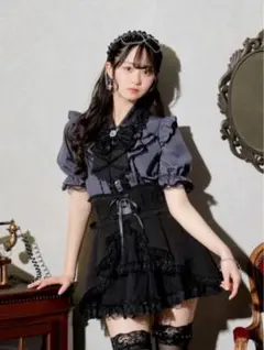 NOEMIE ゴシックラッフルフリルジャボブラウス 青