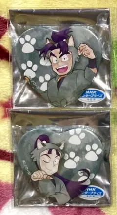 ゆ*め様 忍たま乱太郎　ナンジャ　ハート　缶バッジ　潮江文次郎　立花仙蔵