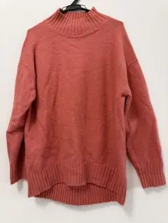 GU タートルネック オーバーサイズニット ピンク　レディース　Ｌサイズ