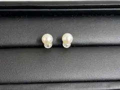 K14WG 真珠 スタッドピアス ホワイト7.2mm