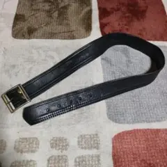 レア　Vanson本革レザー ベルト 黒 金属バックル 5穴　ヴィンテージ