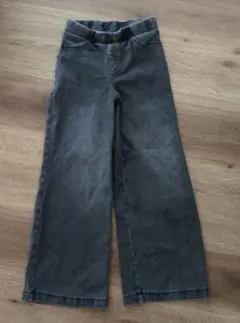 H&M 110cm ダークグレー ストレートレギンスパンツ