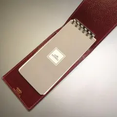 a*3様 HERMES メモ帳　バーガンディ レザースパイラルノート　ステーショのサムネイル