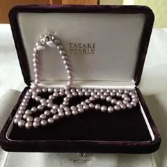 TASAKI 美品✨】 希少色 パープル ベビーパールネックレス 3連 箱付 