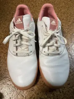adidas ゴルフシューズ ホワイト/ピンク　スパイクレス 24.5cm