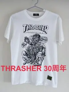 THRASHER 30周年記念 Tシャツ ホワイト　Subcietyコラボ！Sのサムネイル