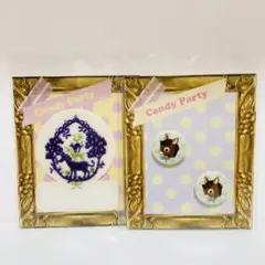 Candy Party 刺繍ワッペンとボタンセット