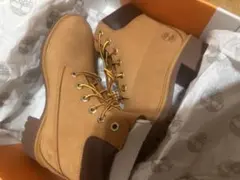 Timberland ベージュ ワークブーツ 中ヒール　24.5センチ