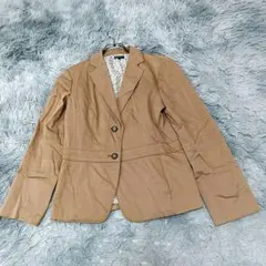 ​【組曲】裏地花柄テーラードジャケット キャメル 3（L相当）オンワード樫山