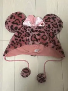 ディズニー ファンキャップ ヒョウ柄 ミニー ピンク