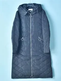 黒　キルティング ダウンジャケット フード付き