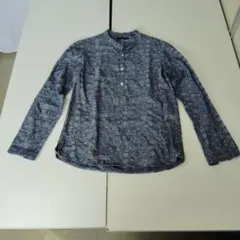 C126 ブルー柄 長袖シャツ