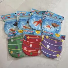 新品★縁日まんまる巾着 金魚＆水ヨーヨー 7枚セット【3】