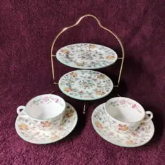希少 廃盤 美品 英国製 MINTON ミントン ケーキセット プレート 5枚組 MINTON ミントン ハドンホール プレート ケーキ マルチプレート