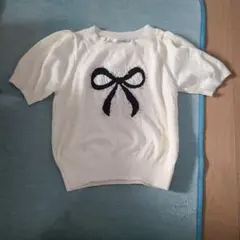 INGNI　リボン刺繍 半袖ニット