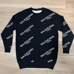 BALENCIAGA ロゴ総柄 クルーネック ニット セーターのサムネイル