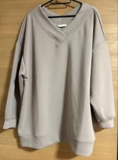 Vネック オーバーサイズ トレーナー LL