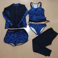 体型カバー 水着 ラッシュガード 5点セット Lサイズ