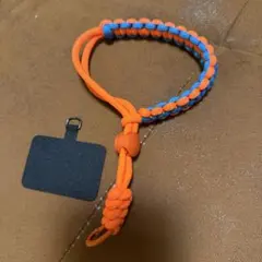 パラコード スマホストラップ オレンジ青　スマホ