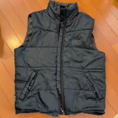 adidas 黒 ジップアップベスト M