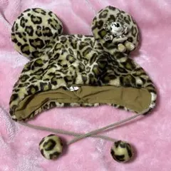 美品‼️ Disney ディズニー　ミニーちゃん　ファンキャップ　ヒョウ柄