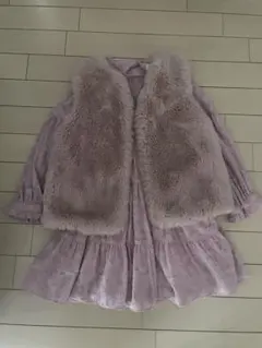 美品☆F&F☆イギリスブランド☆ファー☆ベスト☆116センチ