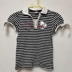 mezzo piano 半袖Tシャツ ボーダー 猫刺繍のサムネイル