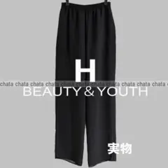 【エイチ　ビューティー＆ユース】SHEER GATHER PANTSパンツ　黒