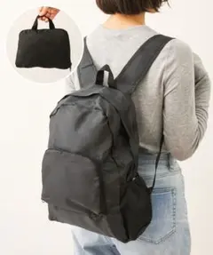 未使用　スリコ　トラベル折りたたみリュック　ブラック　軽量　スリーコインズ　旅行