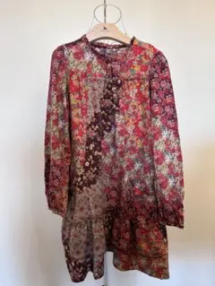 花柄 七分袖 ワンピース 150cm