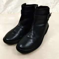 PANSY パンジー ショートブーツ 黒 24.5cm 難あり 70123G-1のサムネイル