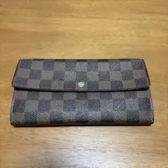 LOUIS VUITTON ダミエ柄 長財布 ブラウン系