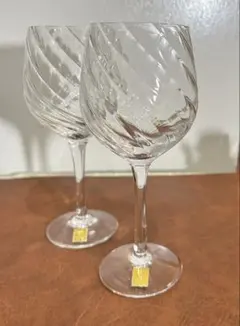 KAGAMI カガミクリスタル ワイングラス 2客セット 未使用シール 共箱あり