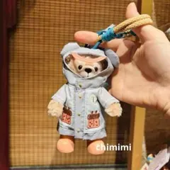 上海ディズニー新作 レインコート ダッフィーぬいぐるみキーチェーン