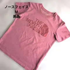 美品【ザノースフェイス】Tシャツ ビックロゴT プリント カットソー ピンク Mのサムネイル