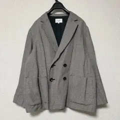 ルグラジック ダブルブレスト 千鳥格子リネンテーラードジャケット　36