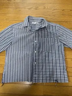 J.W.Anderson ネイビーギンガムチェック 半袖シャツ M