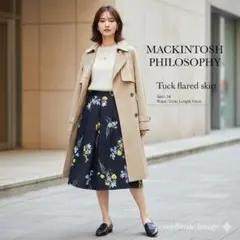 マッキントッシュフィロソフィー スカート 花柄 フレア タック XS 美品